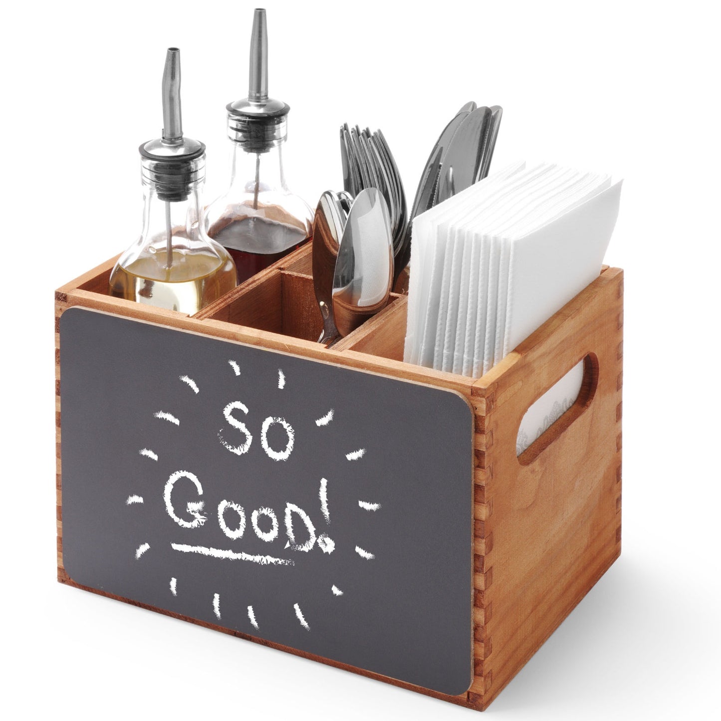 Tableware – Wooden menu container, cutlery, spices and writing boards - Carlat