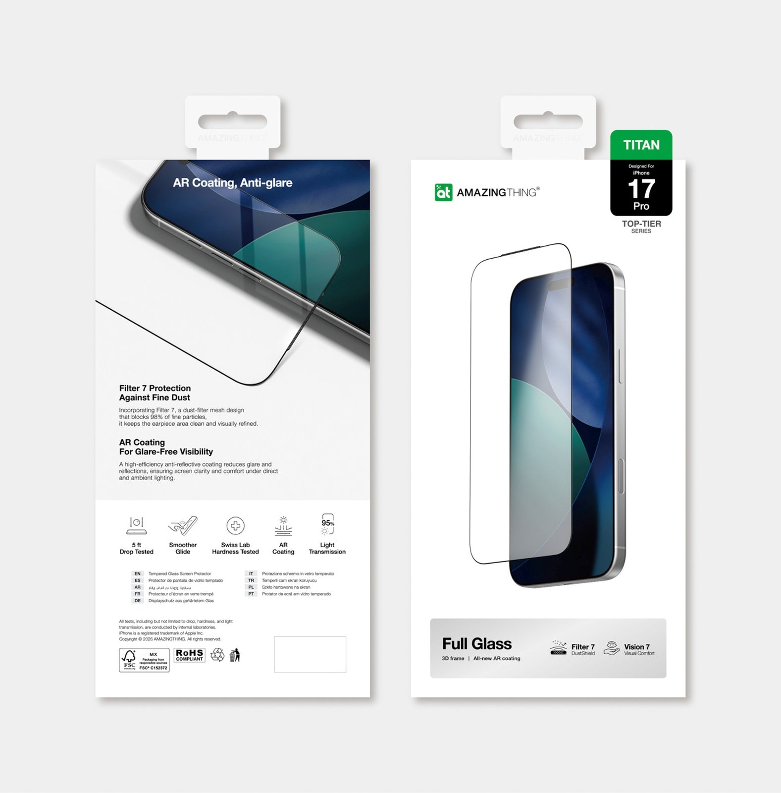 Tempered glass for iPhone 17 Pro Titan Vision 7 - Carlat