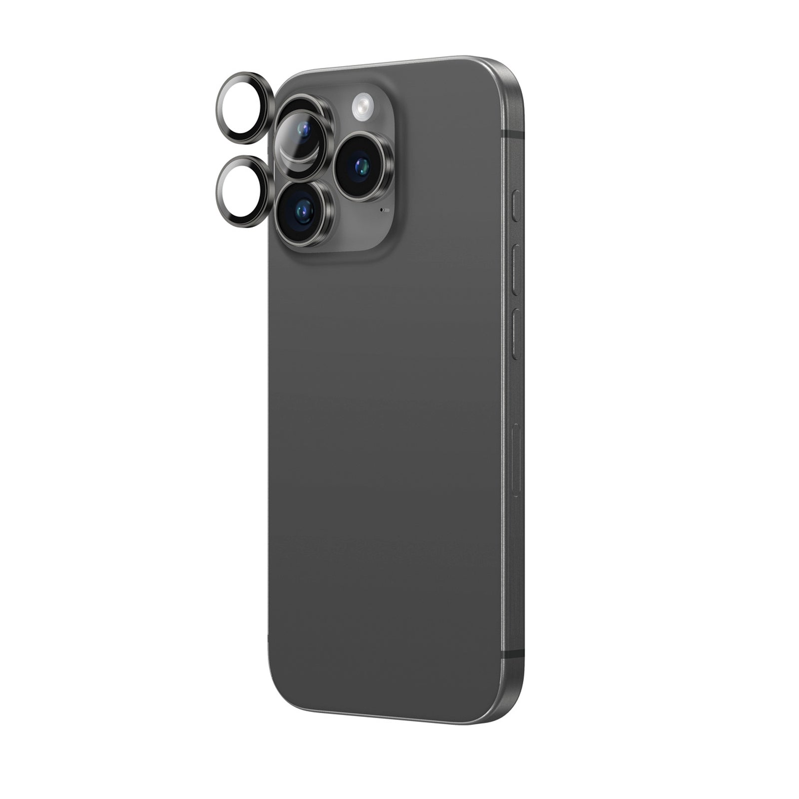 Tempered glass with camera lens frame for iPhone 16 Pro / 16 Pro Max - black - Carlat