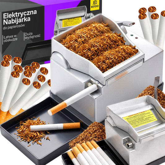 The – Electric Piston-Type Cigarette Filler for Tobacco Cigarettes + Stand - Carlat