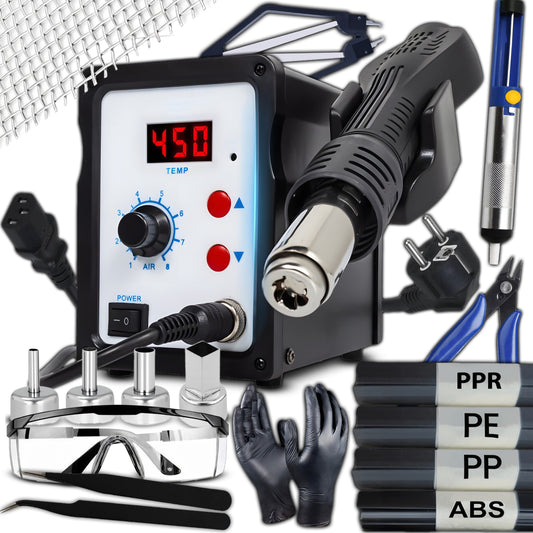 The – Hot-Air Soldering Iron, 750W Hot-Air Soldering Station, Large Set - Carlat