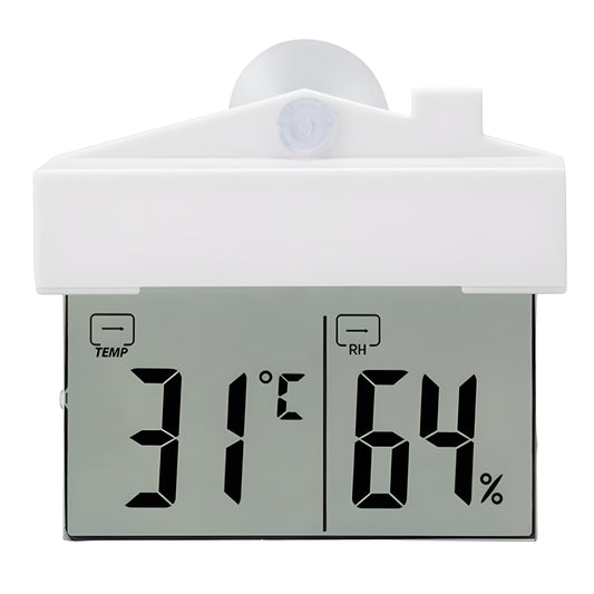 The – Indoor/Outdoor Window Thermometer and Digital Hygrometer for Windows (°C/°F) - Carlat
