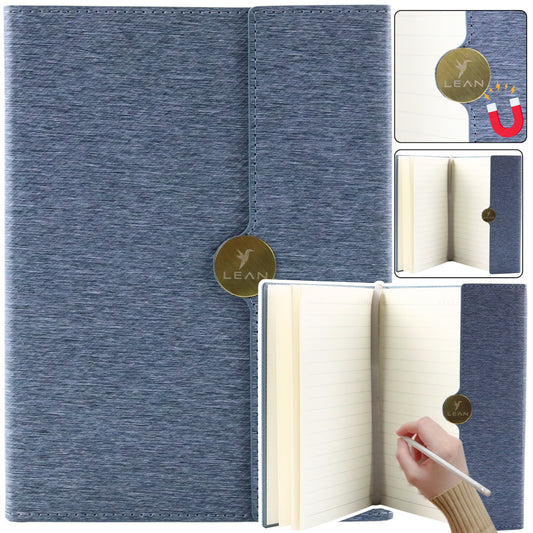 The – Magnetic Office Notebook, Lined A5 Notebook with Cover, Gray - Carlat