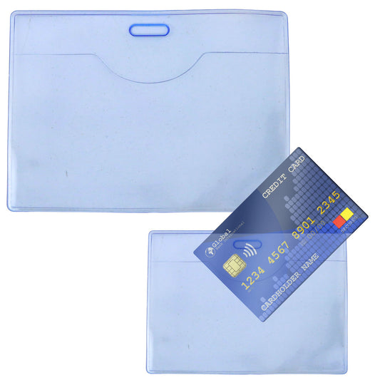 The – Set of 20 Transparent Blue Stretch ID Card Holders - Carlat