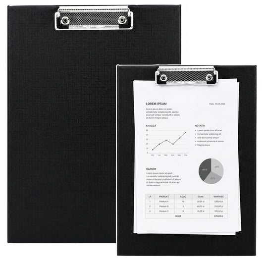 The remaining – A4 Writing Clipboard with Metal Clip, Black - Carlat