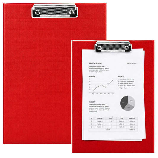 The remaining – A4 Writing Clipboard with Metal Clip, Red - Carlat