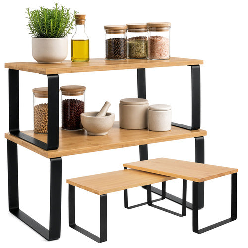 The remaining – Bamboo Kitchen Shelf - 2-Pack by Zortiva - Carlat