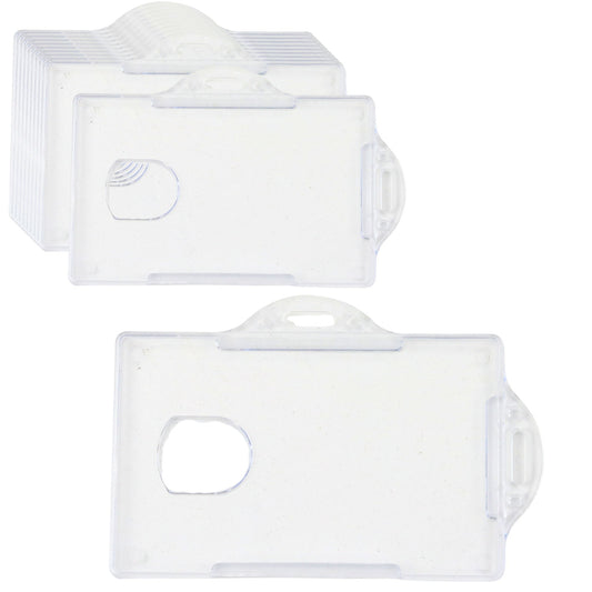 The remaining – Horizontal ID Card Holder, Hard Plastic, Transparent, 10-Pack - Carlat