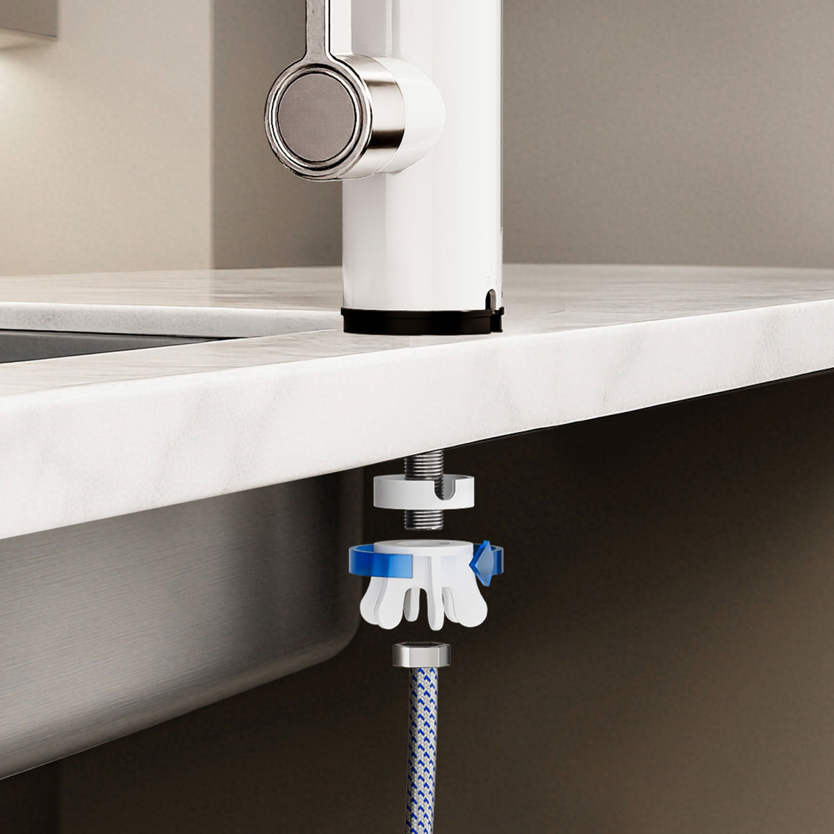 The remaining – Instant-heating water heater - white kitchen faucet - Carlat