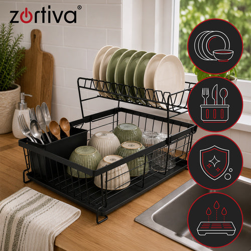 The remaining – Zortiva Two-Tier Dish Rack - Carlat