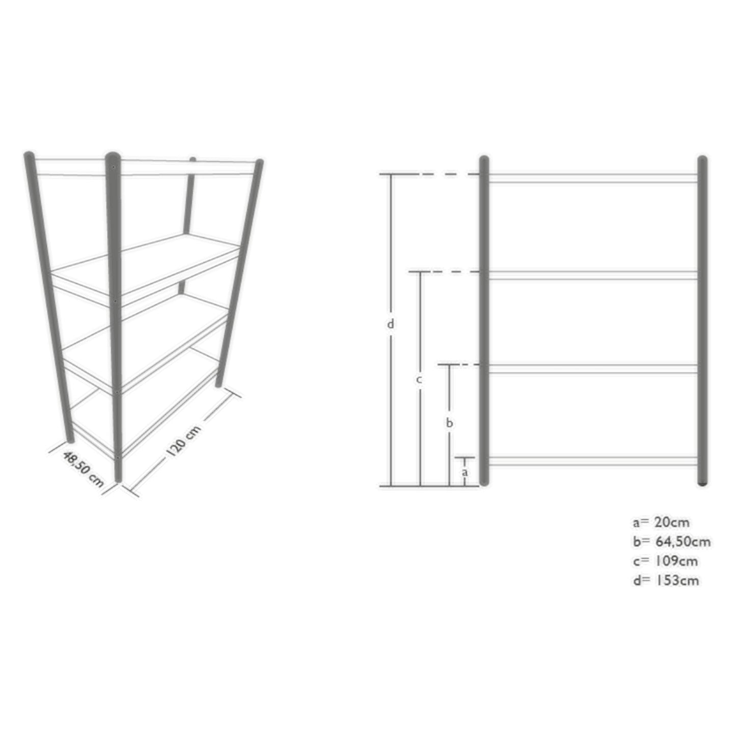 The stainless steel gastronomy rack 120x48.5x155cm - Carlat