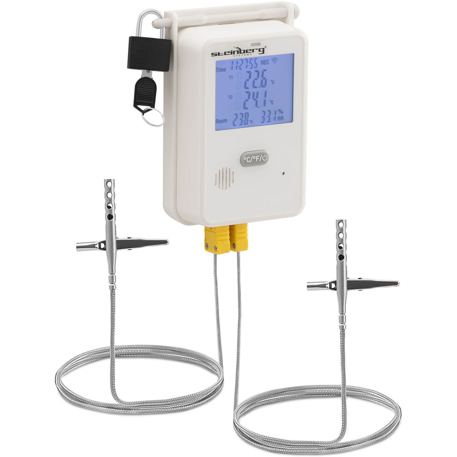 Thermohygrometer temperature and humidity recorder LCD USB Wi-Fi range 0-100% -50-350C - Carlat