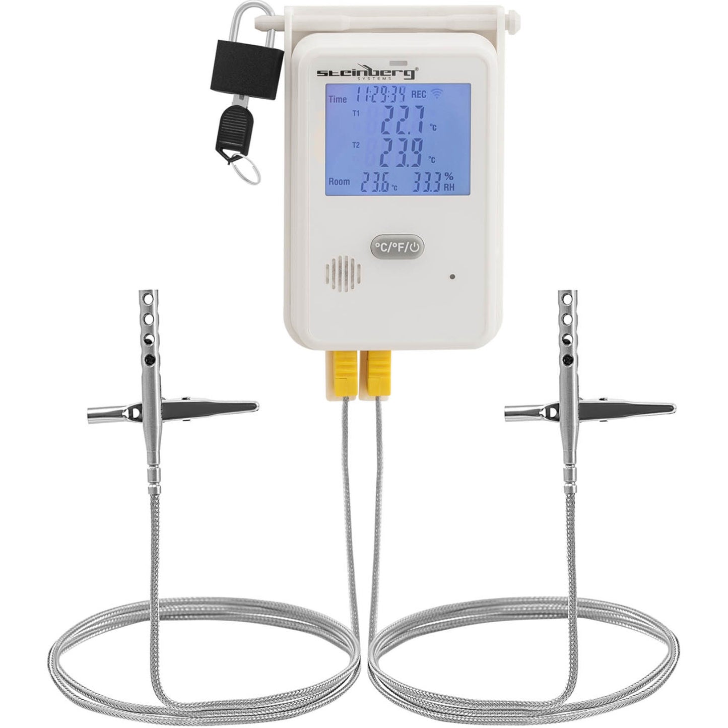 Thermohygrometer temperature and humidity recorder LCD USB Wi-Fi range 0-100% -50-350C - Carlat