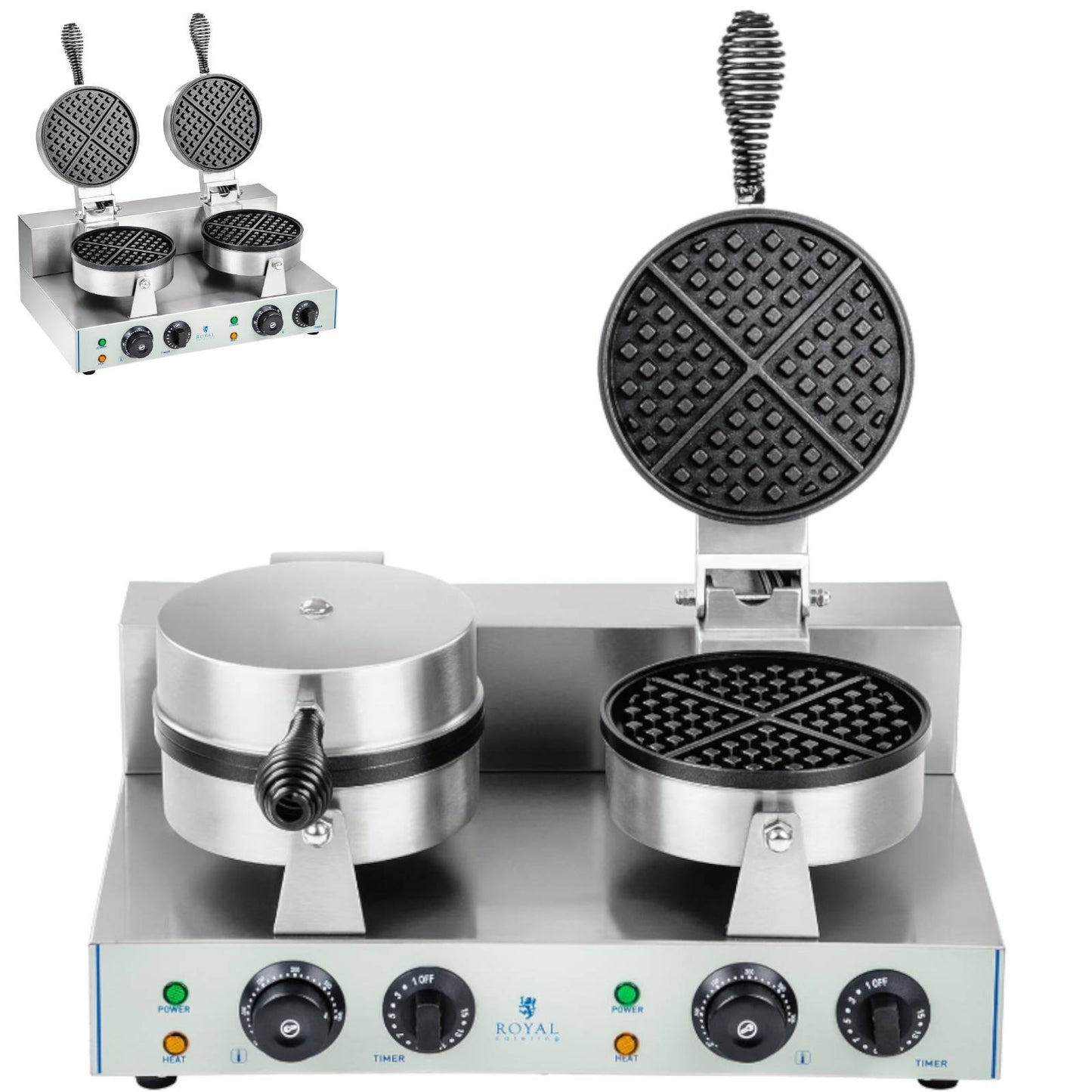 Toasters & Grills – Gofrownica okrągła podwójna TEFLON gofry o - Carlat