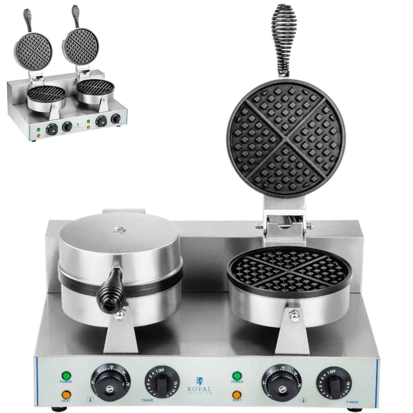 Toasters & Grills – Gofrownica okrągła podwójna TEFLON gofry o - Carlat