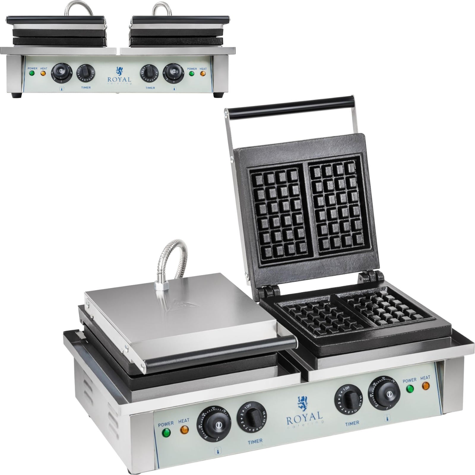 Toasters & Grills – Gofrownica prostokątna podwójna na 4 gofry - Carlat