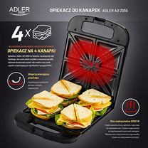 ADLER Toasters and Toast Makers – AD 3055 Sandwich Toaster – image 3