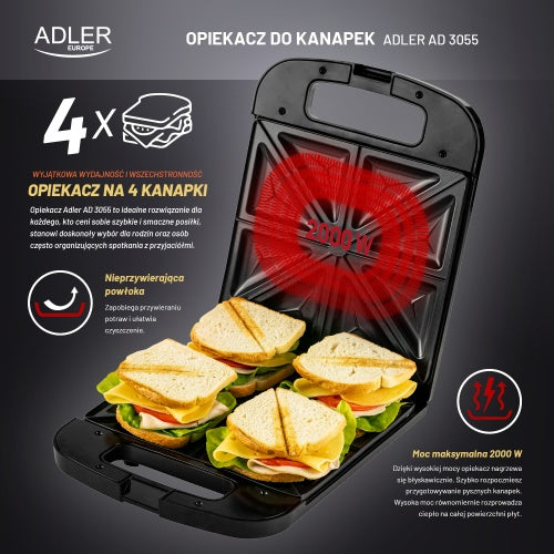 ADLER Toasters and Toast Makers – AD 3055 Sandwich Toaster – image 11