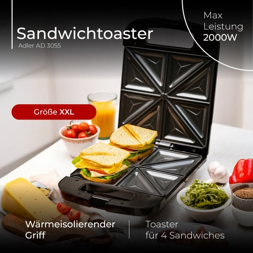 ADLER Toasters and Toast Makers – AD 3055 Sandwich Toaster – image 22