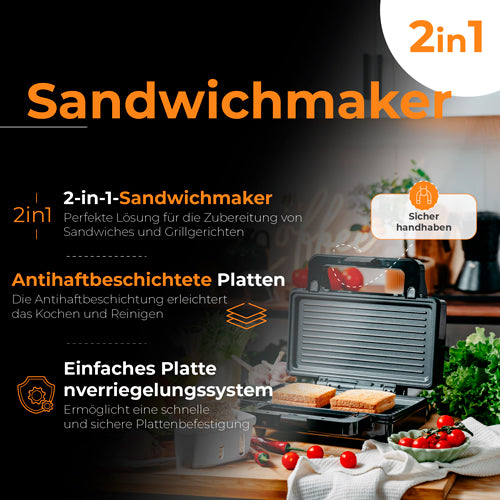 ADLER Toasters and Toast Makers – AD 3073 2-in-1 Sandwich Toaster – image 21