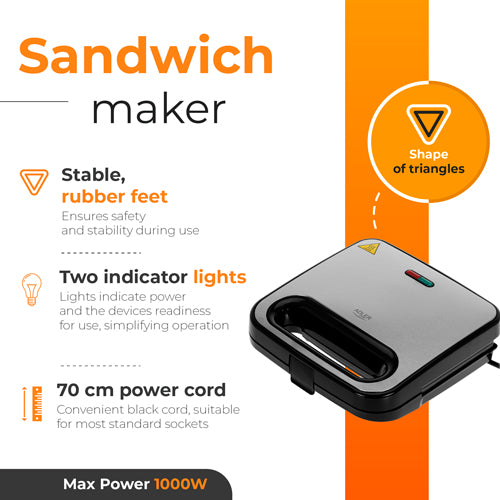 ADLER Toasters and Toast Makers – AD 3076 Sandwich Toaster – image 9