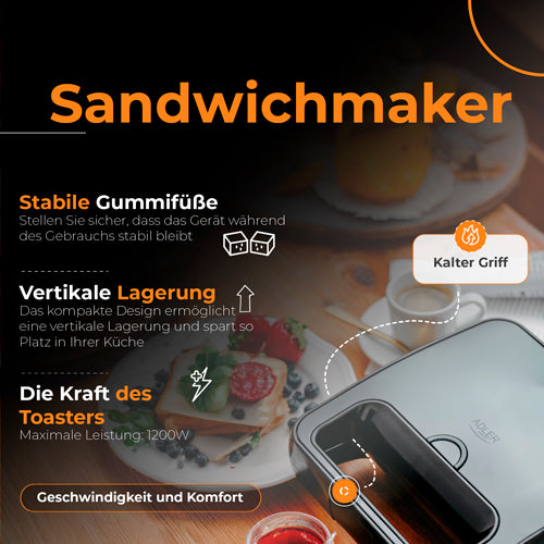 ADLER Toasters and Toast Makers – AD 3079 Sandwich Toaster – image 14