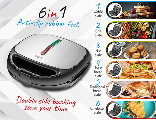 Toasters and Toast Makers – CR 3057 6-in-1 Sandwich Toaster - Carlat
