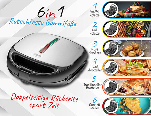 Toasters and Toast Makers – CR 3057 6-in-1 Sandwich Toaster - Carlat