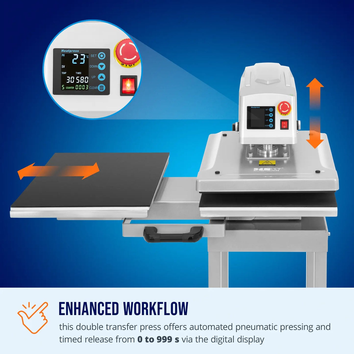 Tools – Double pneumatic heat transfer press 40 x 50 - Carlat
