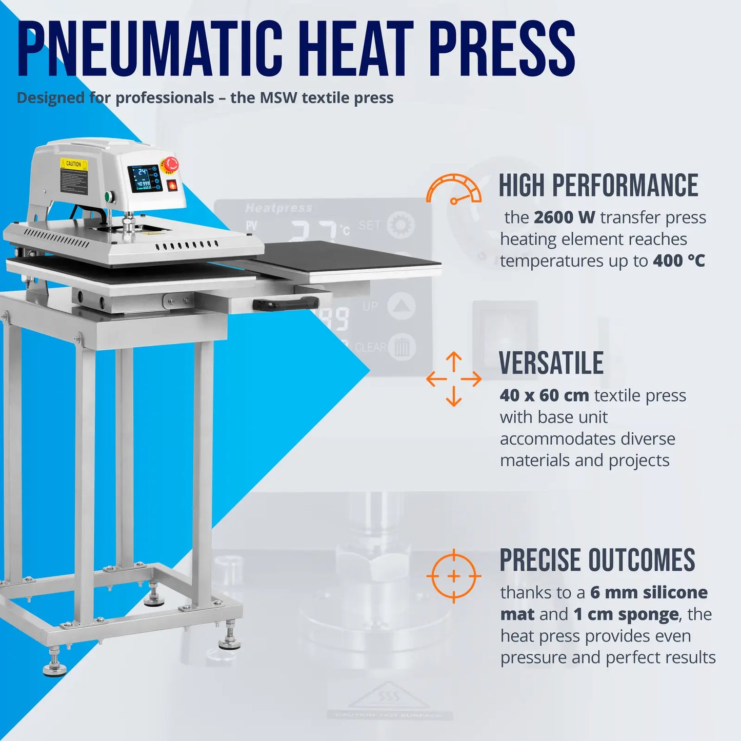 Tools – Double pneumatic heat transfer press 40 x 50 - Carlat