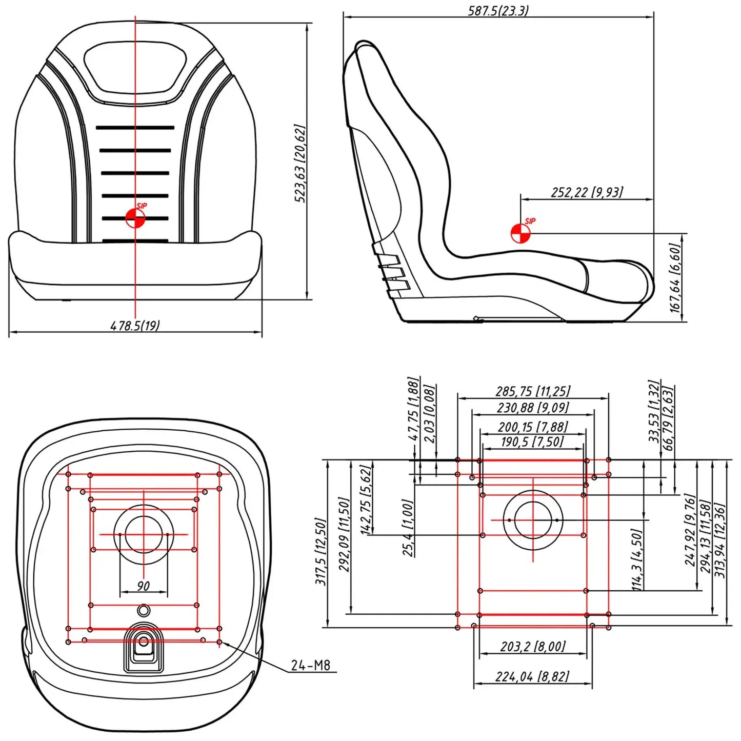 Tools – Seat seat for tractor, lawn mower, forklift, 47 - Carlat