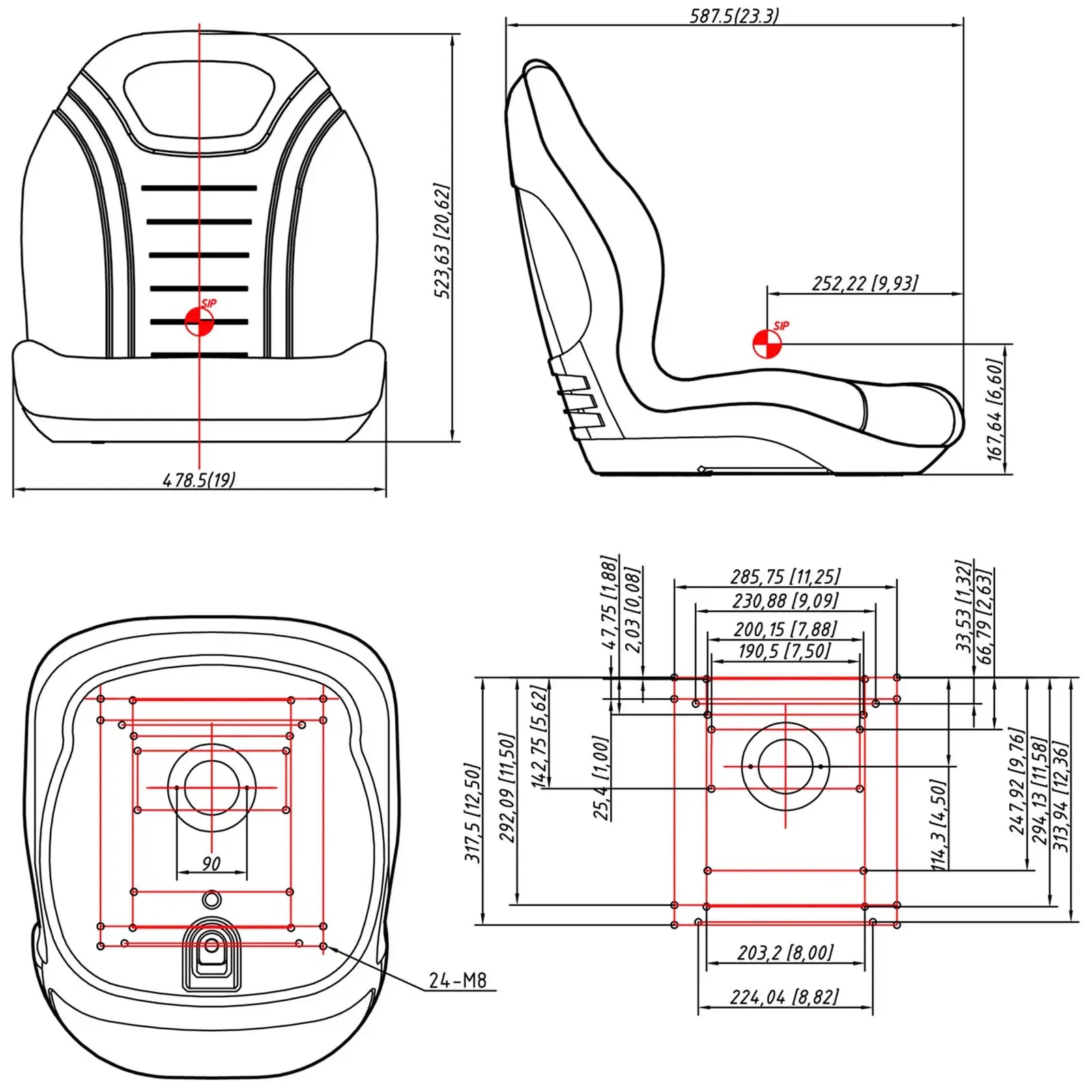 Tools – Seat seat for tractor, lawn mower, forklift, 47 - Carlat