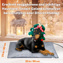 Toozey Outdoor Electric Blanket Pet with Waterproof Cover and Chew-resistant Cable, Automatic Temperature Control for Newborns, Pregnant, Old, Joints Injured Cats and Dogs - Carlat