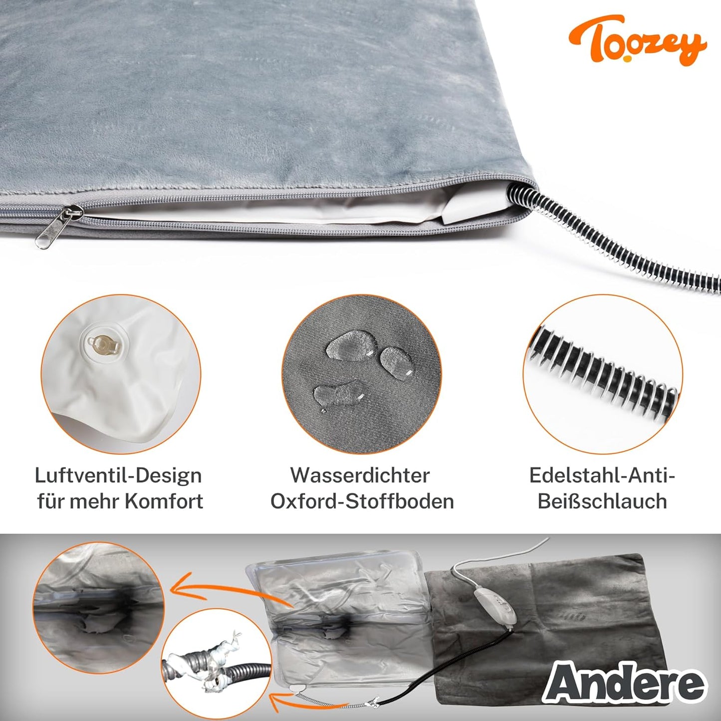 Toozey Outdoor Electric Blanket Pet with Waterproof Cover and Chew-resistant Cable, Automatic Temperature Control for Newborns, Pregnant, Old, Joints Injured Cats and Dogs - Carlat