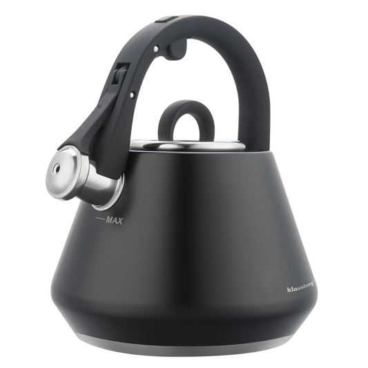 Traditional – 2.5-liter Steel Kettle with Whistle, Matte Black, Klausberg KB-7948 - Carlat