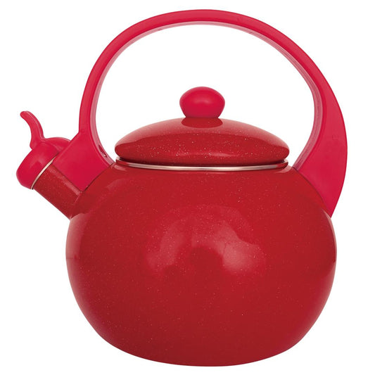 Traditional – Enameled kettle with whistle, 2 L, red, Kinghoff, KH-2080 - Carlat