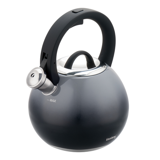 Traditional Teakettles – 3-liter Steel Kettle, Glossy Graphite, Klausberg KB-7955 - Carlat