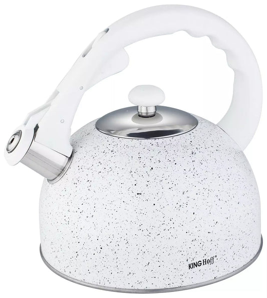 Traditional Teakettles – Kinghoff Traditional 2.6-Liter White Marble-Patterned Kettle - Carlat