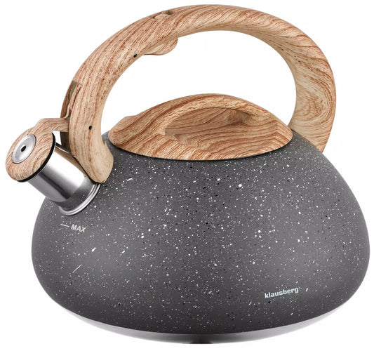Traditional Teakettles – Klausberg Traditional 2.7-Liter Marble-Patterned Gray Kettle - Carlat