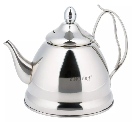 Traditional Teakettles – Teapot with strainer, steel, 1 liter, Kinghoff - Carlat