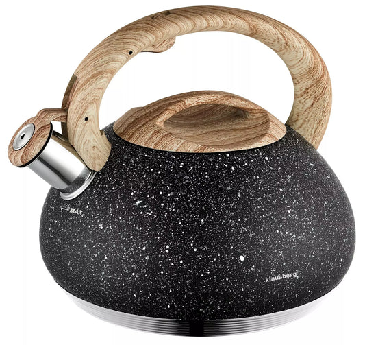 Traditional Teakettles – Traditional 2.7-liter teapot, black Klausberg marble - Carlat