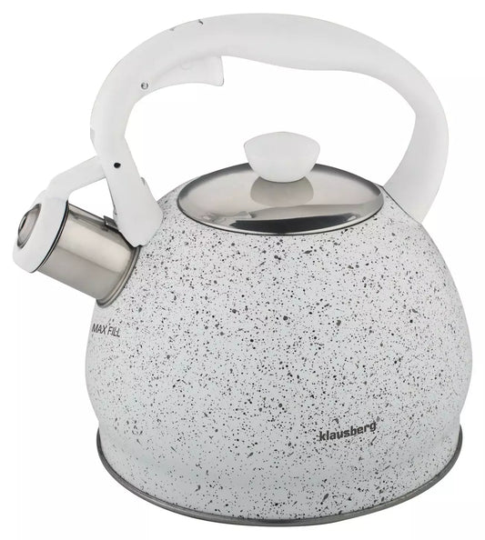 Traditional Teakettles – Traditional 2-liter Teakettle, White Marble Klausberg - Carlat