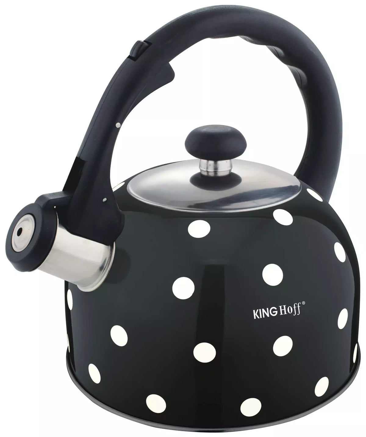 Traditional Teakettles – Traditional steel teapot, 2.6 L, polka-dot design, Kinghoff - Carlat