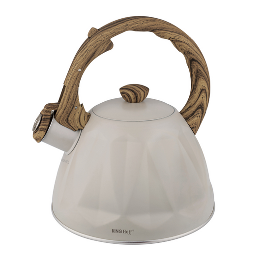 Traditional Teakettles – Whistling kettle, 2 L, cream-colored, stainless steel - Carlat