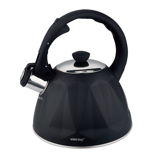 Traditional Teakettles – Whistling kettle, 2 L, matte black, stainless steel - Carlat