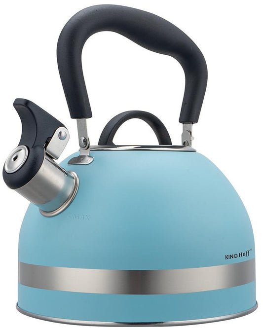 Traditional – Whistling kettle, 1.8 L, stainless steel, blue, Kinghoff, KH-1857 - Carlat