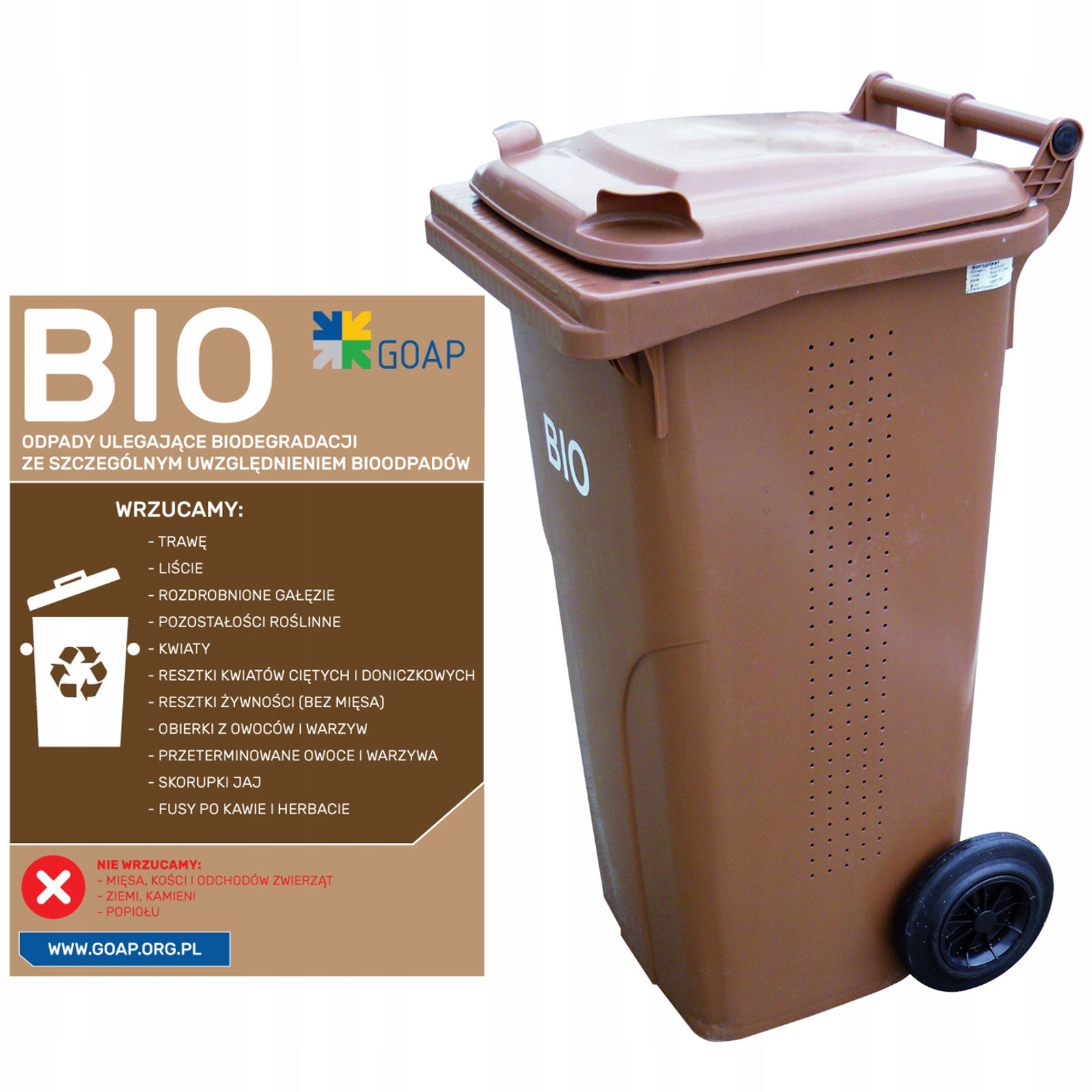 Trash Cans – BIO waste bin container with double bottom, - Carlat