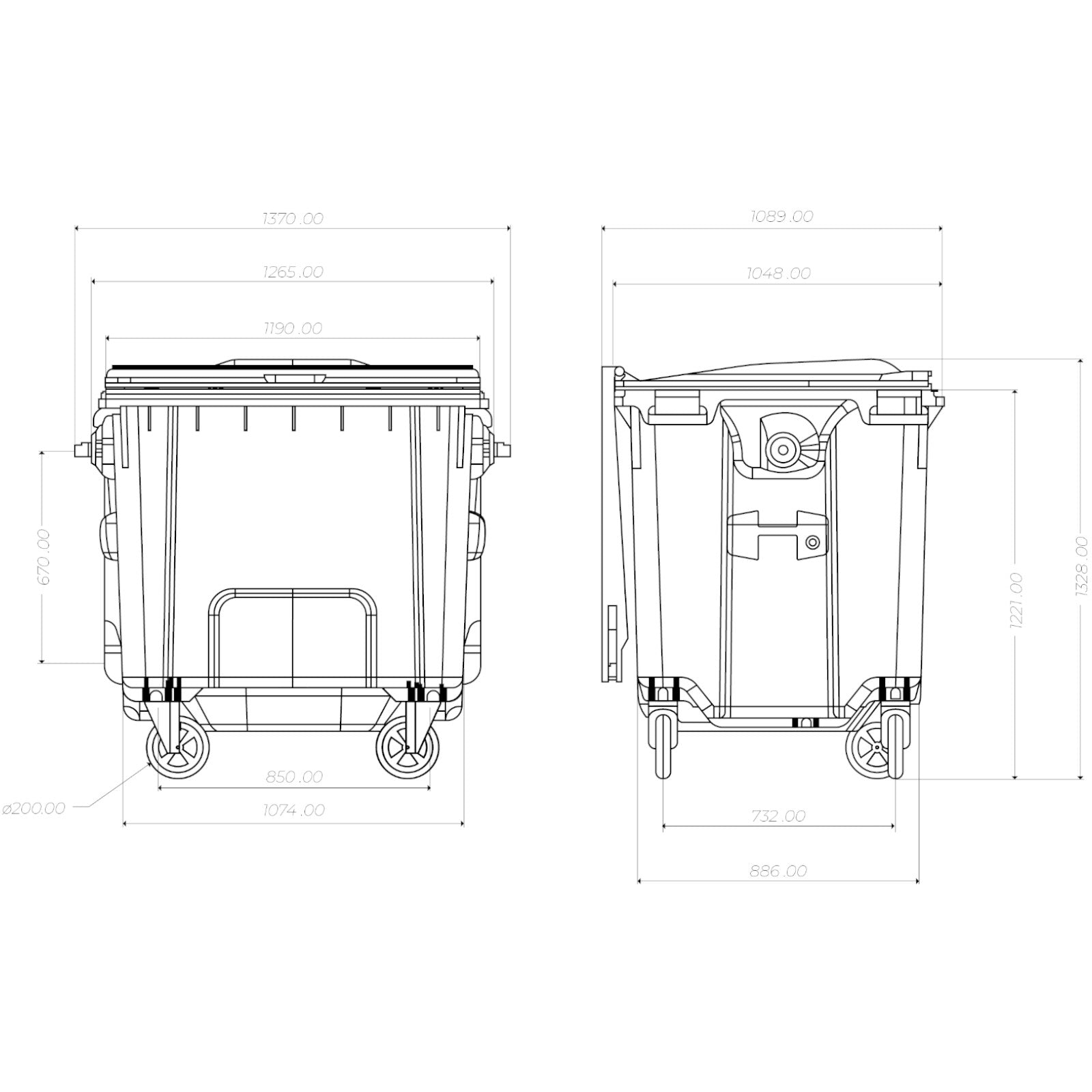 Trash Cans – Container for municipal waste PZH EN 840-2 - Carlat