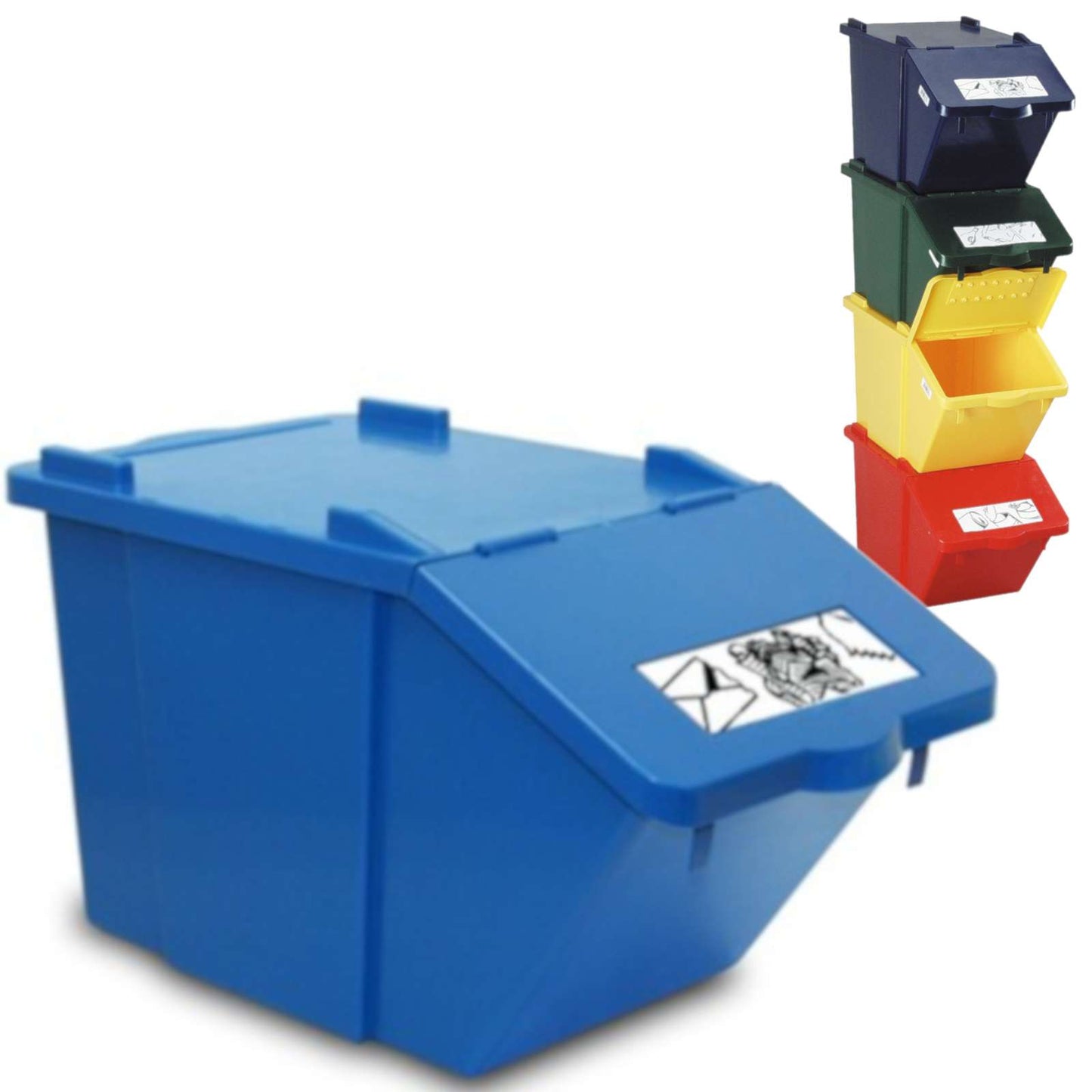 Trash Cans – Double-decker waste sorting container - blue, 45L - Carlat