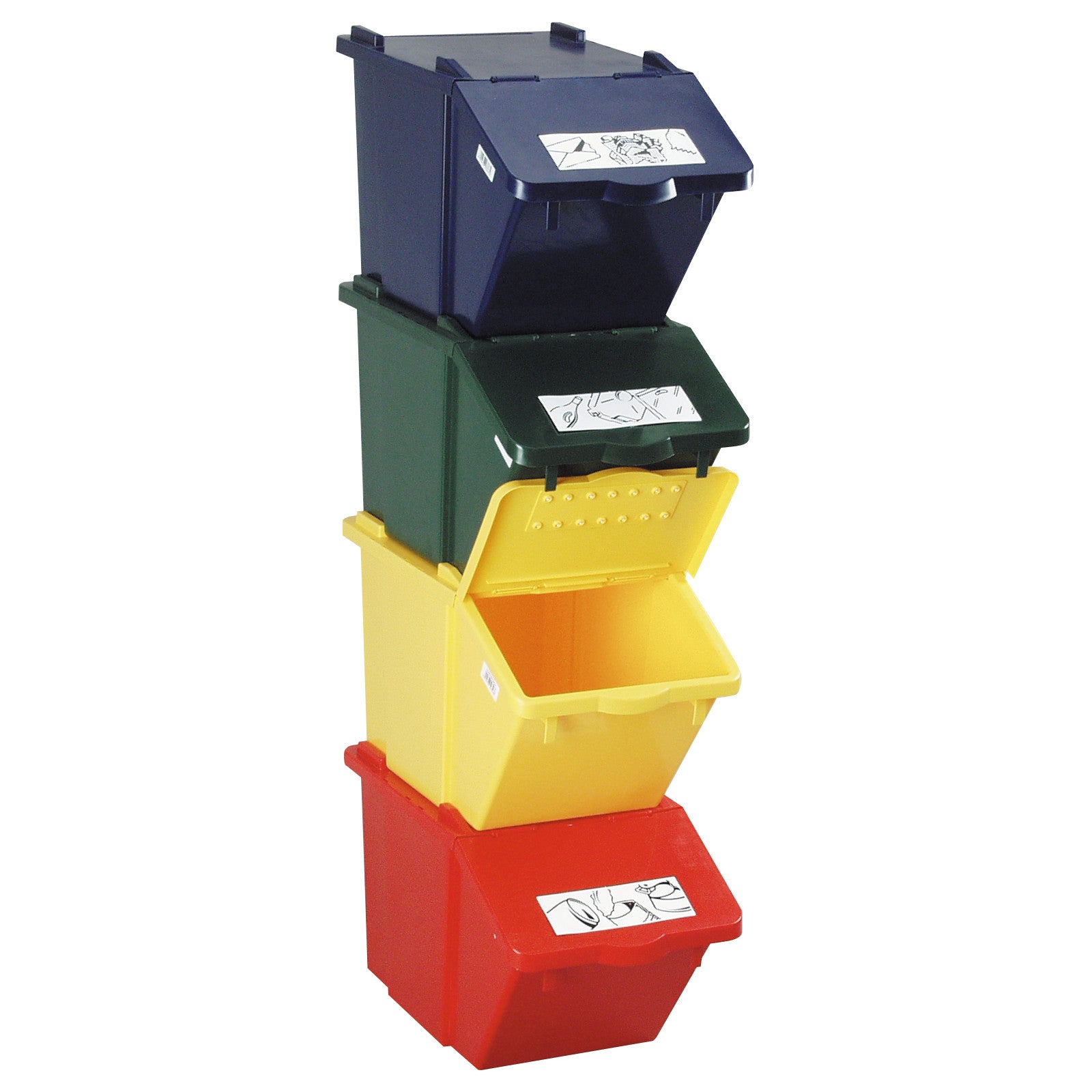 Trash Cans – Double-decker waste sorting container - green, 45L - Carlat